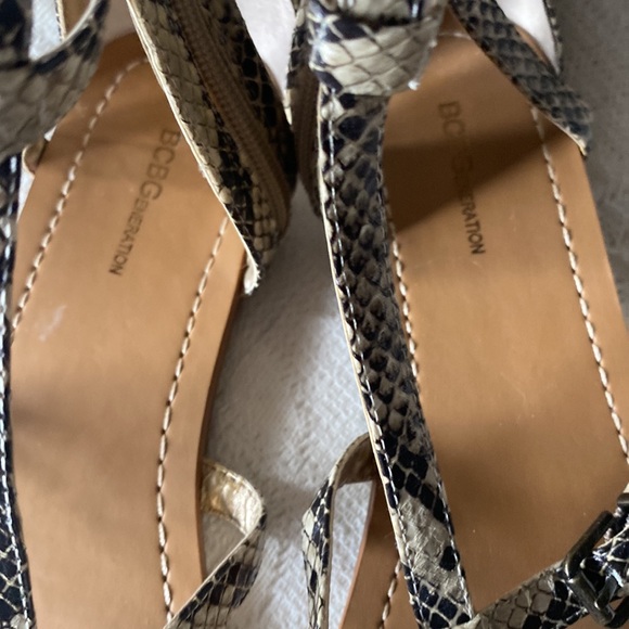 BCBGeneration High Gladiator Snakeskin Print Sandals - Picture 4 of 12
